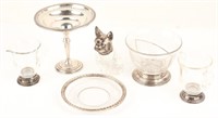 STERLING SILVER GLASS DOG SHAKER COMPOTE & MORE