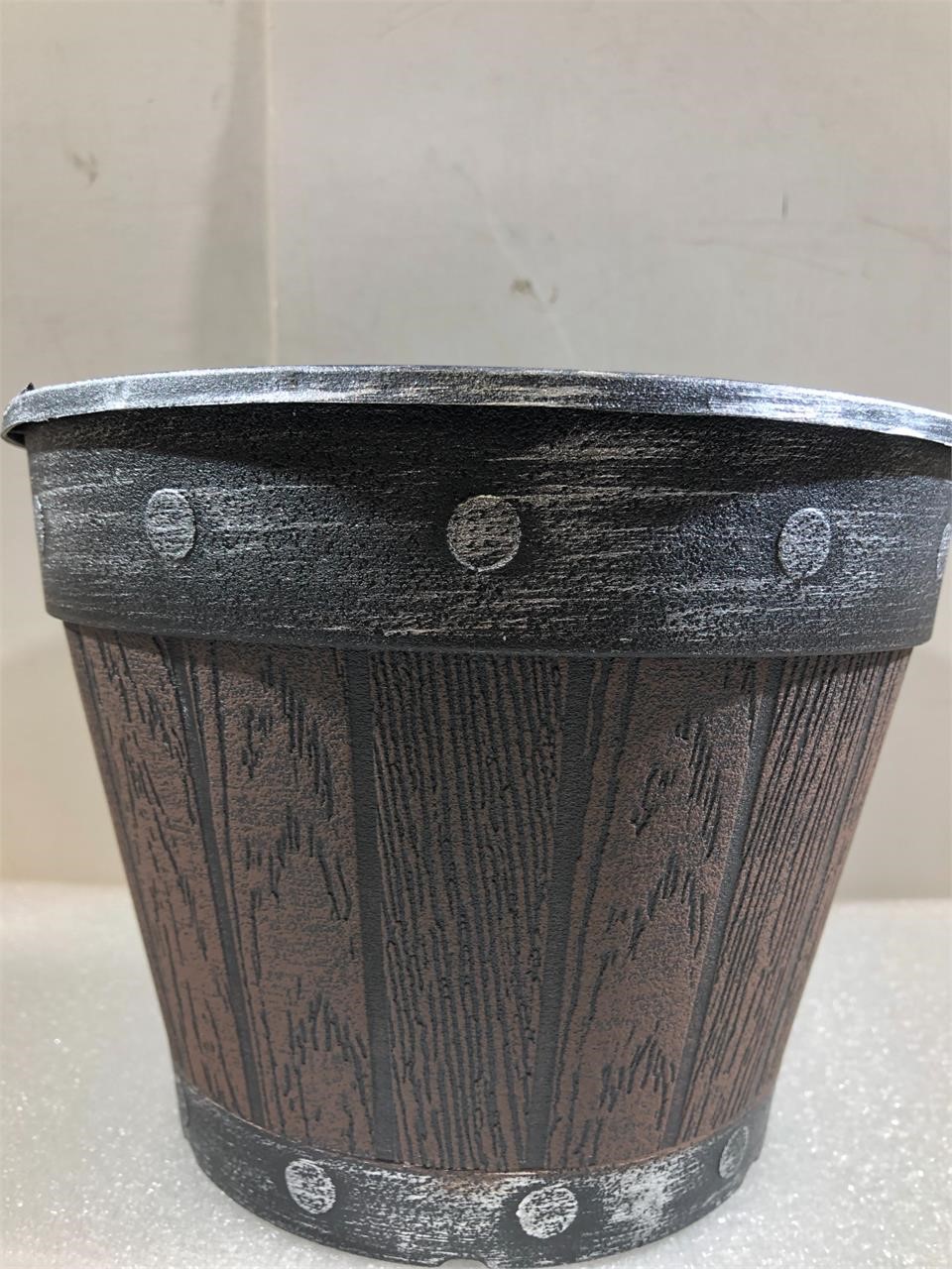 Whiskey Barrel Planter Dark