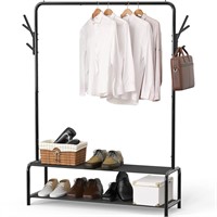 Simple Houseware Garment Rack with Storage