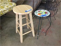Stool and metal stand