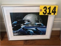 "Tranquil Nights" /Orcas, Claudel framed pic