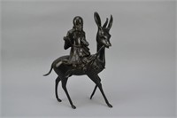 Bronze Chinese Censor Deer & Scholar