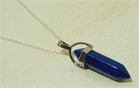 Blue Azure Healing Point Pendant with 20"