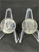 Two1964 Kennedy Half Dollars, Appear to be Uncircu