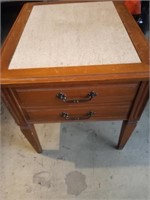 Marble Top End Table 20x24x21"