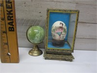 HAND PAINTED EGG & MARBLE GLOBE