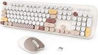 Wireless Keyboard, COOFUN Cute Colorful 104 Keys F
