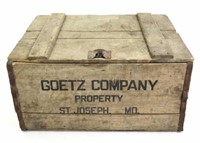 Vintage Goetz Company Wooden Crate