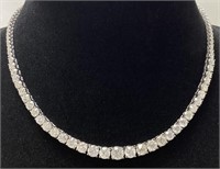 14KT WHITE GOLD DIAMOND NECKLACE,  35.8g TOTAL