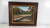 Vintage Framed Oil Painting Countryside