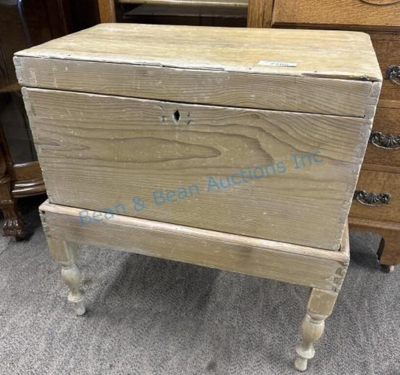 Early American dovetailed, pine sugar chest