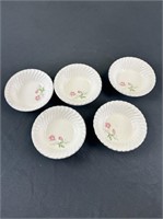 5 Vintage Soup Bowls Rose Pattern