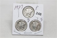 1927PDS Mercury Dimes