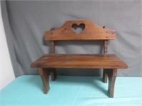*Cute Little Wooden Bench With Heart Perfect For A