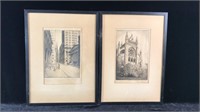 2 Etchings in Frames, Signed & Numbered