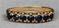 10K Yellow Gold Blue Sapphire Ring