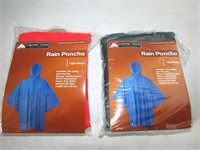 Two NEW Ozark Trail Rain Ponchos Red and Black