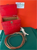 Red Wooden Box Copper Wiring extension cord
