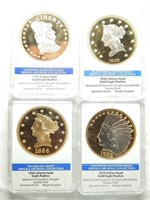 (4) Gold Eagle 24K Gold Replica Coins