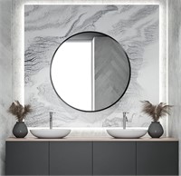Studio Azure Black Circle Wall Mirror 20 Inch