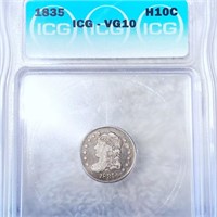 1835 Capped Bust Half Dime ICG - VG10