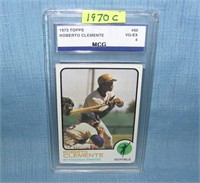 Roberto Clemente 1973 Topps graded baseball card