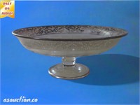 Sterling overlay compote 10 in to diameter. 4 in