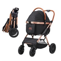 VEVOR Pet Stroller, 4 Wheels Dog Stroller Rotate w