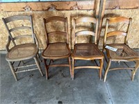 (4) Caned Seat Chairs