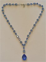 Sterling Silver 46ct Tanzanite Necklace