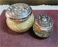 Avon Collectible Vanity Jar & Silver Lid Glass