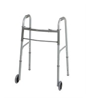 $67-Medline Two-Button Folding Walker with Wheels,