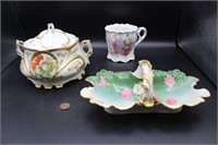 Antique Biscuit Jar and Candy Dish