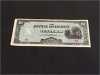 The Japanese Government Paper Money (Ten pesos)