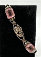 Vintage costume gemstone bracelet 7 inch