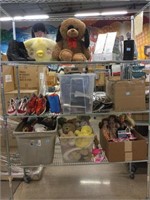 Rack of plush, shoes, toys and more. Rack NOT