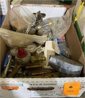 Large box lot of tools gauges