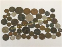 Dozens of Antique 19th Century Foreign Coins