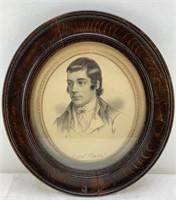 Robert Burns Wooden frame portrait 16in