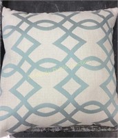 17x17 Cream and Teal Decorative Pillow