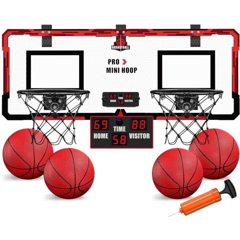 New Dual Basketball Hoop with Electric Scoring