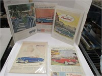 Vintage 1949 to 1960 Pontiac posters 5 total