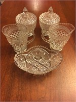 LOT OF 5 PIECES CUT GLASS PIECES