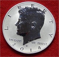 2014 W Kennedy Silver Half Dollar Reverse Proof