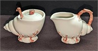 Retired Fitz & Floyd Oceana Sugar Bowl & Creamer K