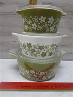 PYREX CRAZY DAISY CASSEROLE SET