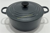 Le Creuset France Grey Enamel Cast Iron Pot