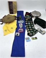 Girl Scouts Memorabillia Patches, Neckerchief, Can