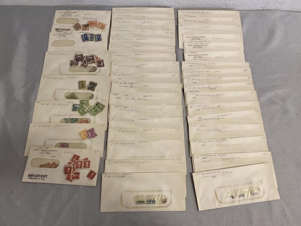 41 Envelopes Of Vintage Stamps