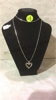 STERLING CHAIN  WITH HEART PENDANT